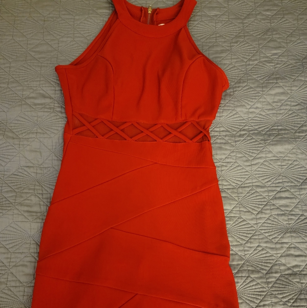 Emerald Sundae Red Sleeveless Cocktail Dress